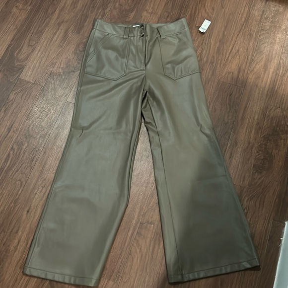 Anthropologie wide leg NWT faux leather pants size 14 - Picture 1 of 5